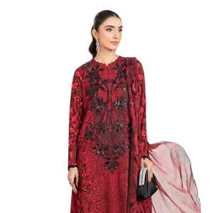 Robe de soirée pour femmes, nouvelle collection, design personnalisé, tenue de mariage, vêtements élégants, shalwar kameez pakistanais, ensemble de 3 pièces, costume pour femmes en lin, été - Product Image 1