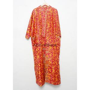 Kimono de Lujo Vintage 100% Seda, Ecológico, con el Mejor Tejido, Cuello en V, Manga Larga, Largo Maxi, con el Último Diseño de Patchwork Suave - Product Image 3