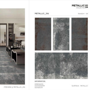 Azulejo Metálico de Porcelana Grand, 600x1200, Formato Grande, Superficie Brillante Premium, para Pared y Suelo, Diseño Interior y Exterior Moderno Plus Elite - Product Image 1