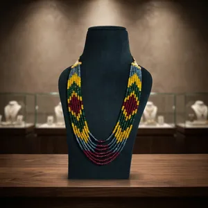 Luxury Multi Color 7 Layer Faceted Beaded <b>Necklace</b> Handmade Natural Gemstone <b>Statement</b> <b>Necklace</b> Ethnic Fashion Jewelry for Women - Product Image 1