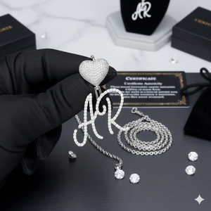 สร้อยคอเงินแท้ 925 ชุบทองคำขาวประดับเพชรแล็บโกรว์ ดีไซน์เก๋ไก๋ทันสมัย พร้อมจี้รูปหัวใจแบบฮิปฮอป สลักชื่อได้ เป็นของขวัญสำหรับแฟนสาว - Product Image 2