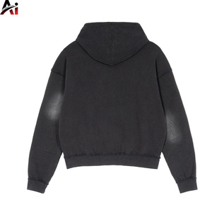 Sweat à capuche oversize de luxe pour homme, en molleton de coton épais délavé à l'acide, fabrication artisanale - Product Image 6
