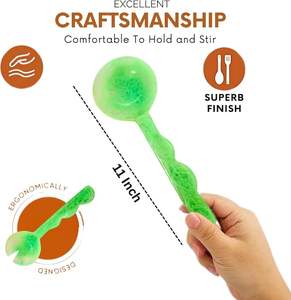 Handmade <b>Resin</b> Green Salad Server Spoon Set Colorful Modern Kitchen Utensils Tableware <b>Resin</b> <b>Crafts</b> - Product Image 6