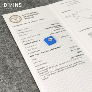D'vins Jewels Diamant synthétique de laboratoire taille émeraude 0,91 ct, clarté F VS1, couleur D Fancy Light - Product Image 1