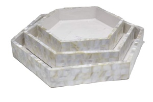 Coquillage Chocolat Laque Nacre Incrusté Haute Qualité Fabriqué À La Main Plateau De Service Conception Unique pour La Vaisselle Du Ramadan - Product Image 2