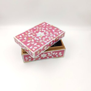 Boîte décorative en bois avec incrustation de nacre, boîte à bijoux, boîte de rangement, boîte cadeau artisanale, décoration de maison de luxe, vente en gros - Product Image 4