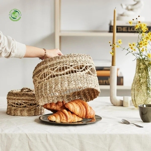 Exquisitely woven rush food <b>cover</b> Kitchenware and <b>table</b> decoration Wholesale eco-friendly Made in Vietnam - Product Image 3