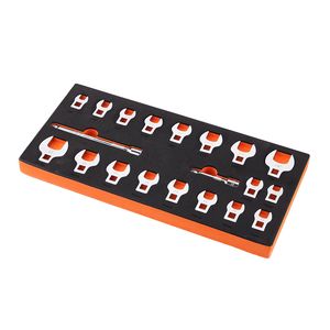 Juego de 20 Llaves de Pata de Gallo de 3/8'' con 2 Barras de Extensión, Material 40CR y Organizador de Herramientas EVA, Tamaños de 17 mm y 21 mm - Product Image 1