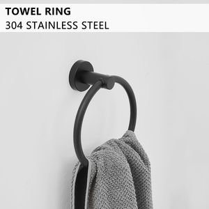 Juego de 8 Accesorios de Baño Negros de Acero Inoxidable, Toallero, Porta Toallas, Herrajes Premium para su Baño - Product Image 4