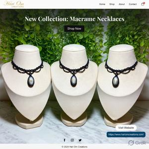 Collar de Macramé Negro Hecho a Mano con Colgante de Ágata, Gargantilla Boho Ajustable, Regalo Curativo - Product Image 3