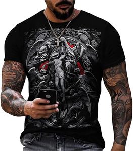 <b>Gothic</b> Angel Pattern Men's Short Sleeve O-Neck T-<b>Shirt</b> Screen Printed Oversized Eco-Friendly Street Style Jersey 100% Cotton - Product Image 2