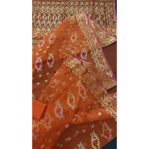 Sari traditionnel Jamdani en coton du Bangladesh pour femme, coupe classique, infroissable, anti-humidité, séchage rapide, protection solaire, numérique - Product Image 2