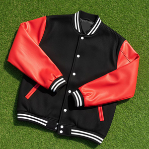 Chaquetas Varsity de Lana Impermeables y Transpirables para Invierno, Tallas Grandes, Chaquetas Bomber de Béisbol Personalizadas con Mangas con Botones, Chaquetas de Cuero - Product Image 5
