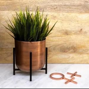 Pot de fleurs décoratif en métal, pot moderne pour plantes d'intérieur et d'extérieur, décoration de jardin et de balcon - Product Image 2