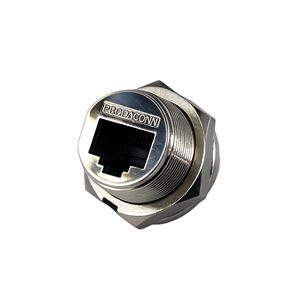 Connecteur RJ45 étanche IP67 de type vis, Cat5e, à angle droit, à sertir sur circuit imprimé - Product Image 1