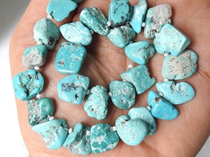 Turquesa en Bruto en Rodajas y Pepitas - 10 Pulgadas, 10-15MM de Largo, Aprox. Piedra Suelta - Suministros para Mayoristas - Nueva Llegada Azul Natural - Product Image 2