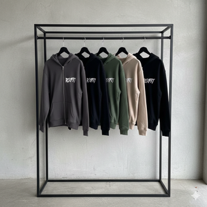 Customized Screen Printing Hoodies Cut And <b>Sew</b> Solid Color Customer Most Demands Best <b>Material</b> Drop Shoulder Zipper Hoodies - Product Image 5