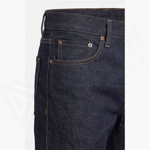 Jean en denim coupe droite délavé foncé pour homme, coupe slim, en coton, style décontracté, pantalon d'automne - Product Image 5