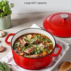 Pentola Olandese da 6 Quarti con Coperchio e Doppi Manici per Stufati e Arrosti - Product Image 3