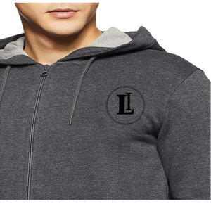 Sudadera con capucha de algodón de alta calidad para hombre con cremallera frontal y bolsillo, sudaderas con capucha de algodón para hombre - Product Image 2