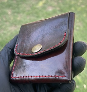 Handmade Vegetable Tanned Leather <b>Wallet</b> for Men | Hand Dyed Genuine Leather Coin <b>Wallet</b> | Minimalist <b>Compact</b> Bifold <b>Wallet</b> - Product Image 1