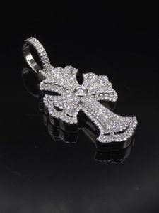Colgante de Cruz con Incrustaciones de Moissanita, Plata de Ley 925 con Baño de Rodio, Amuleto Religioso, Joyería Cristiana Unisex - Product Image 6