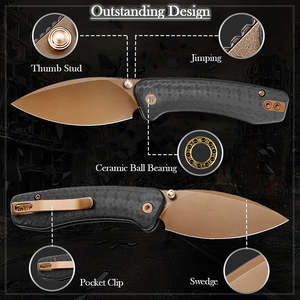 Couteau pliant, lame en acier inoxydable, manche en bois, couteau de camping pour la survie en plein air et l'usage quotidien, OEM personnalisable, cadeau pour homme - Product Image 1