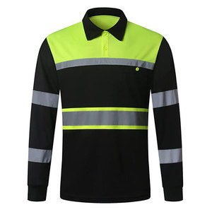 Workwear Reflective Long Sleeve Polo <b>Shirts</b> Safety Clothing Breathable Night Safety Outdoor Construction Polo <b>Shirts</b> - Product Image 1