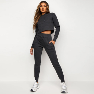 Hot Sell Sweat suit Women <b>Crop</b> <b>Top</b> Jogging Suits Wholesale Winter Tracksuits Outdoor Sportswear Training and Jogging Suits - Product Image 1