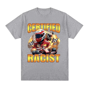Certified Racist Racing Print <b>Men's</b> Short Sleeve T-Shirt Regular Fit Cotton Jersey Casual O-Neck Top - Product Image 3