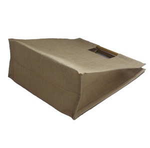 Sac de shopping promotionnel en jute naturel avec poignée droite en bambou et revêtement PP, idéal pour la publicité - Product Image 4