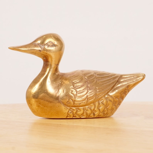 Figura de Pato de Latón Hecha a Mano, Elegante Escultura de Aves Acuáticas, Estatua Decorativa de Pato de Metal, Decoración de Lujo para Mesa de Hogar u Oficina - Product Image 2