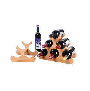 Wood Wine Bottle Standing Storage Rack Factory Price Natural Solid Wood Wine Bottle Holder - Product Image 3