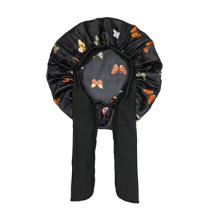 Gorro de Dormir de Satén para Niños, con Banda Elástica Ancha y Lazo, Gorro de Ducha de Seda con Estampado Floral para Niños y Niñas - Product Image 1