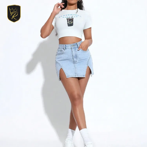 Winter Fashion Wear Women's Denim Skirt Button Customized Design Breathable Vintage Autumn/Winter High Quality - Product Image 1