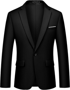 Blazer de Hombre para Otoño e Invierno, Chaqueta de Color Sólido, Estilo Casual y Formal, Cierre de un Solo Botón - Product Image 6