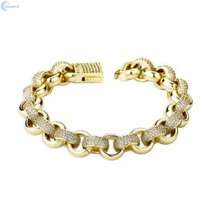 Pulsera Cubana Iced Out con Diamantes Cultivados en Laboratorio, Pulsera Hip Hop para Él, Pulsera Bling con Eslabones Rolo - Product Image 2