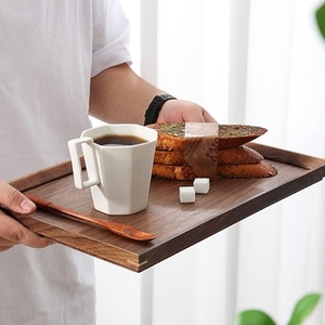 Bandeja de Madera Sólida Ecológica para Servir Café, Aperitivos y Comida, con Asas, para Uso Doméstico, Venta al por Mayor, para Cocina, Hotel, Desayuno, Té - Product Image 4