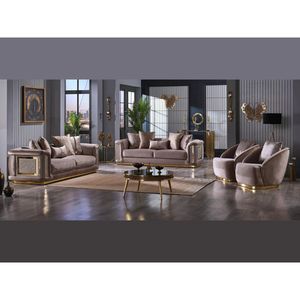 Luxury Solid Teak Wood <b>Sofa</b> Set Modern Glam Velvet 3 2 1 1 Seater <b>Gold</b> Inlay <b>Sofa</b> Coffee Table Villa Living Room Furniture - Product Image 1