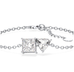 REYES Certified VVS1 Princess Cut 3.16CT Moissanite Link Chain Bracelet Manufacture 925 Sterling <b>Silver</b> Fine Jewelry <b>For</b> <b>Women</b> - Product Image 4