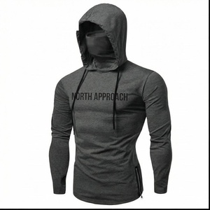 Sweat-shirt à capuche pour homme North Approach, coupe ajustée, manches longues, avec design de masque, respirant, en polyester tricoté, décontracté, pour l'automne - Product Image 1