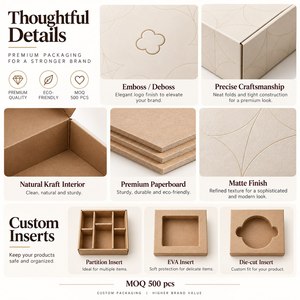 Caja de Regalo de Cartón Plegable Ecológica con Impresión Personalizada y Logotipo para Cosméticos y Embalaje Minorista, Reciclable, MOQ 500 Piezas - Product Image 6