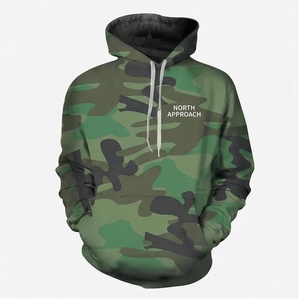 North Approach Camouflage Hoodie <b>Men</b> Regular Fit Printed Pocket Casual Autumn Wear 100 Polyester Knitted Breathable Hooded - Product Image 1