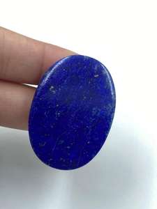 Lapis-lazuli naturel bleu profond, taille ovale, qualité supérieure, pierre facettée non montée 21x32mm pour collier - Product Image 2
