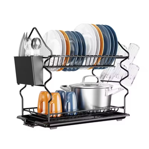 Anti-slip feet <b>dish</b> <b>rack</b> for stable countertop placement Premium iron <b>dish</b> <b>rack</b> with high durability standards - Product Image 1