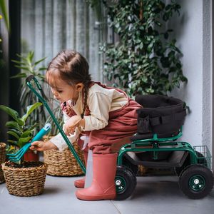 รถเข็นสวนพร้อมเบาะนั่งแบบมีเบาะรองและหมุนได้ 360 องศาสำหรับทำสวนกลางแจ้ง - Product Image 5