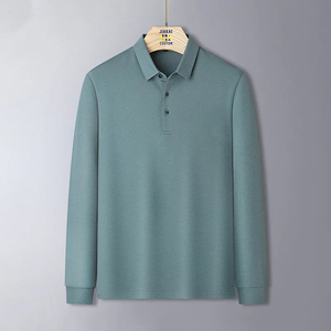Polo à manches longues pour homme, service OEM personnalisé, polo vierge à col, t-shirt personnalisé avec logo brodé, polos à manches longues pour homme - Product Image 1