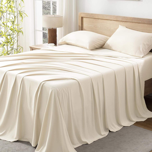 100% Bamboo 4-Piece Bedding Set Modern Style <b>Flat</b> <b>Fitted</b> <b>Sheet</b> Sets - Product Image 4