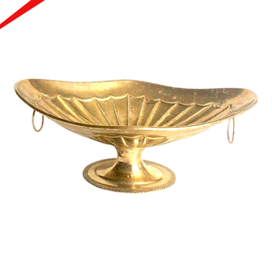 Bol à fruits et noix décoratif en aluminium nickelé, design vintage, fait main, écologique, pour fêtes et restaurants - Product Image 4