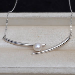 S925 Silver Pendant Necklace with 7-9 <b>Pearl</b> Holder Chopstick <b>Set</b> & DIY Chain <b>Jewelry</b> Accessories 4131 - Product Image 4